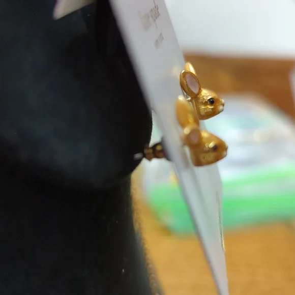 NWOR (#332) Kate Spade Desert Muse Bunny Rabbit Necklace and Stud Earrings Set - Picture 4 of 6